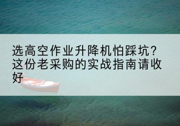 南浔高空作业升降机厂家推荐-选高空作业升降机怕踩坑？这份老采购的实战指南请收好